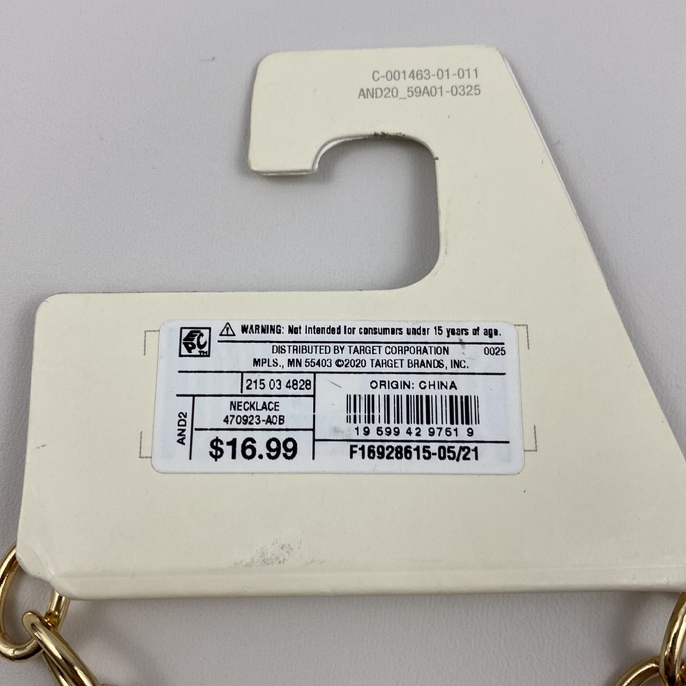 4/$20 A New Day Chunky 16-18” Gold Tone & Matte Gray Chain Link Layer Necklace - Picture 6 of 6